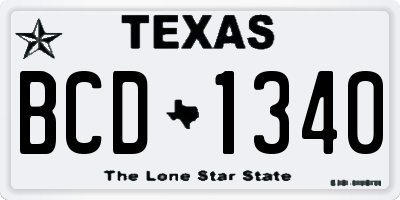TX license plate BCD1340