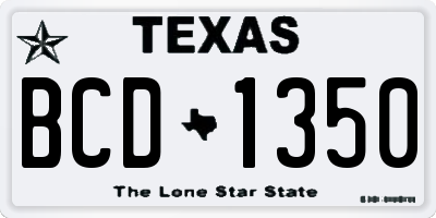 TX license plate BCD1350