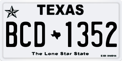 TX license plate BCD1352
