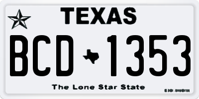 TX license plate BCD1353
