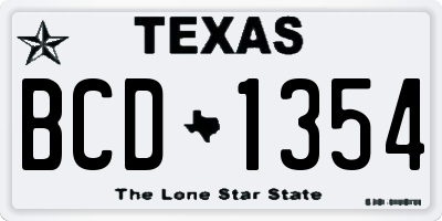 TX license plate BCD1354
