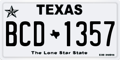 TX license plate BCD1357
