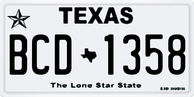 TX license plate BCD1358