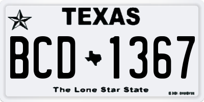 TX license plate BCD1367