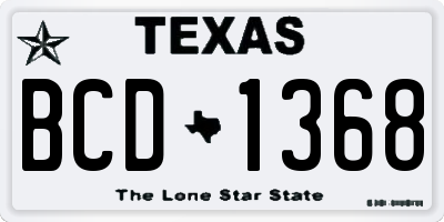 TX license plate BCD1368
