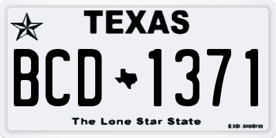 TX license plate BCD1371