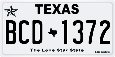 TX license plate BCD1372