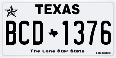TX license plate BCD1376