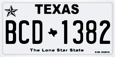 TX license plate BCD1382
