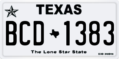 TX license plate BCD1383