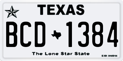 TX license plate BCD1384