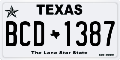 TX license plate BCD1387