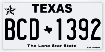TX license plate BCD1392
