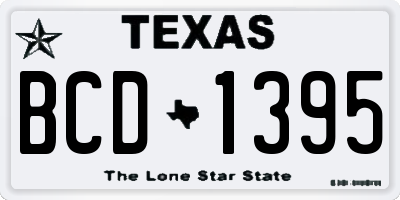 TX license plate BCD1395