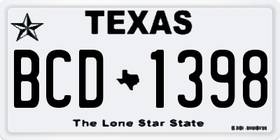 TX license plate BCD1398