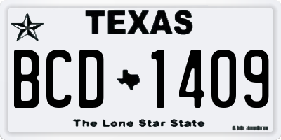 TX license plate BCD1409