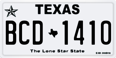 TX license plate BCD1410