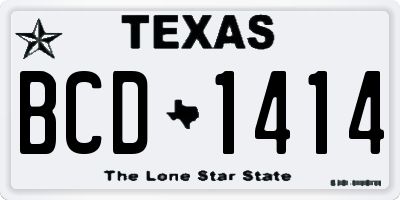 TX license plate BCD1414