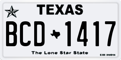 TX license plate BCD1417