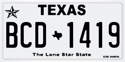 TX license plate BCD1419