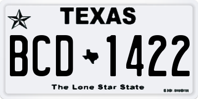 TX license plate BCD1422