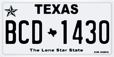 TX license plate BCD1430