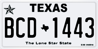 TX license plate BCD1443
