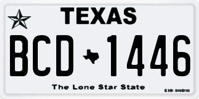 TX license plate BCD1446