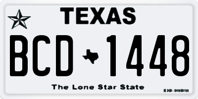 TX license plate BCD1448