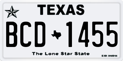 TX license plate BCD1455