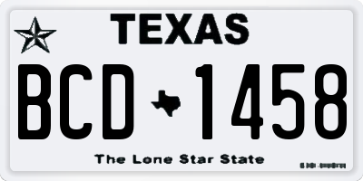 TX license plate BCD1458