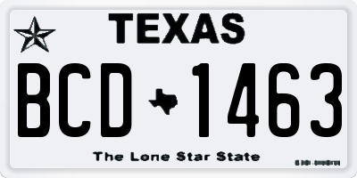 TX license plate BCD1463