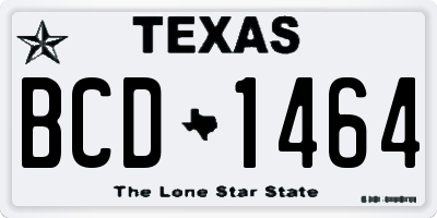 TX license plate BCD1464