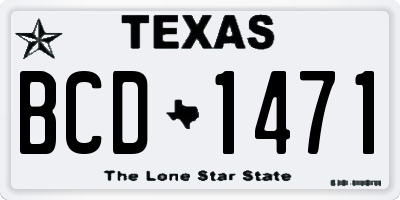 TX license plate BCD1471
