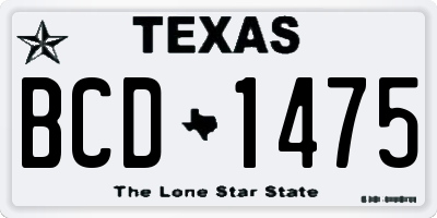 TX license plate BCD1475