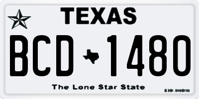 TX license plate BCD1480