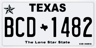 TX license plate BCD1482