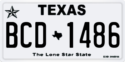 TX license plate BCD1486