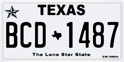 TX license plate BCD1487