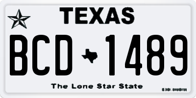 TX license plate BCD1489