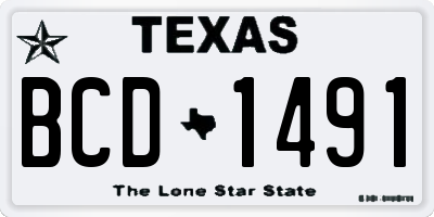 TX license plate BCD1491