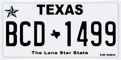 TX license plate BCD1499