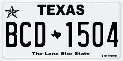TX license plate BCD1504