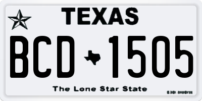 TX license plate BCD1505