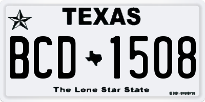 TX license plate BCD1508