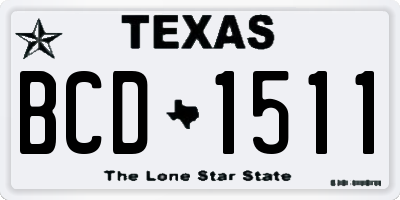 TX license plate BCD1511