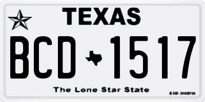 TX license plate BCD1517