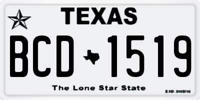 TX license plate BCD1519