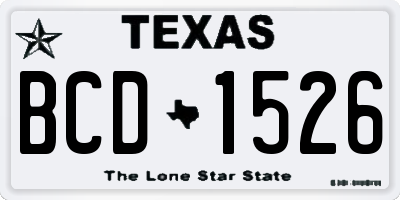 TX license plate BCD1526