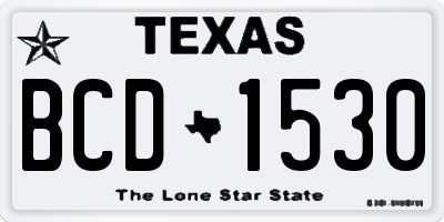 TX license plate BCD1530